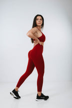 High-waist Leggings Red Wine