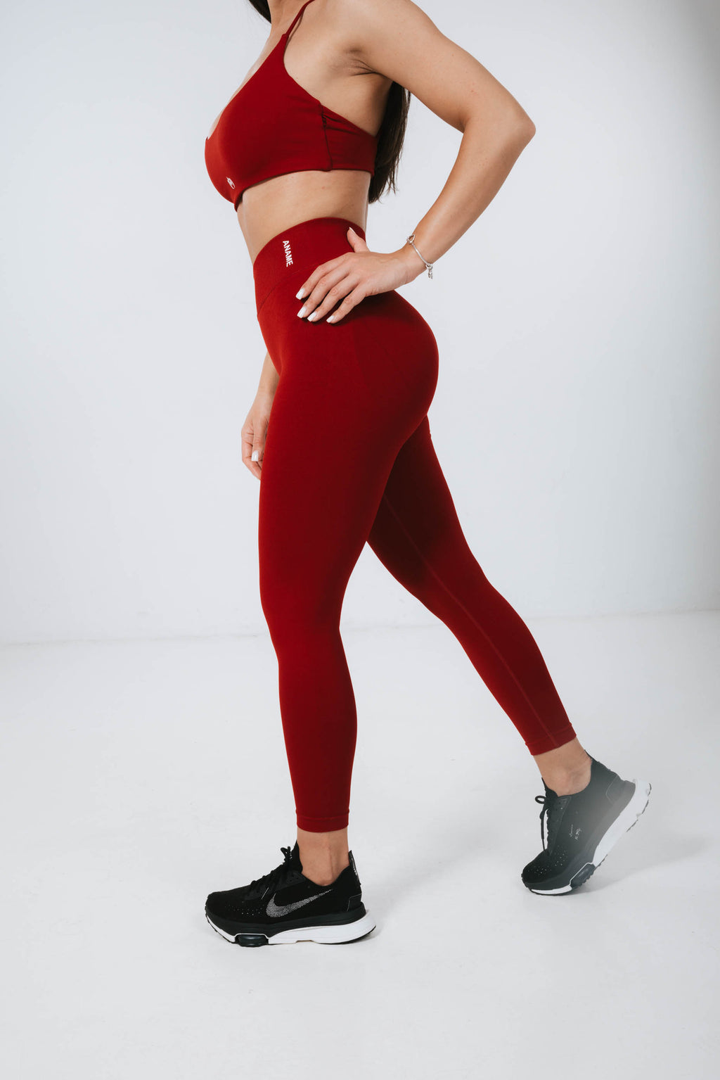 High-waist Leggings Red Wine