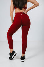 High-waist Leggings Red Wine