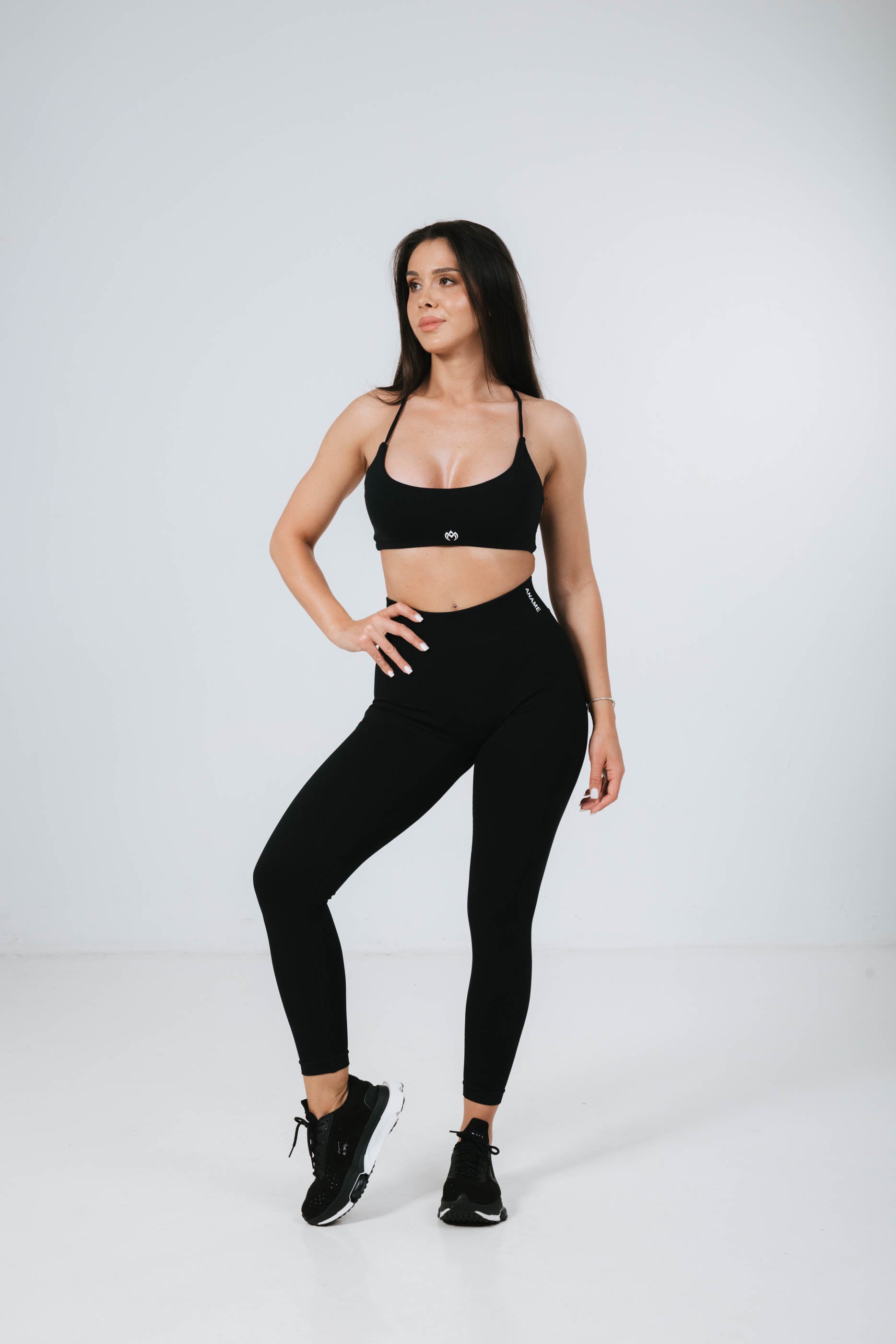 Twisted-back Bra Black