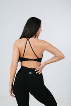 Twisted-back Bra Black